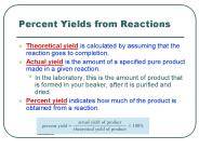 Percent Yields from Reactions