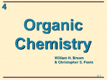 Organic Chemistry