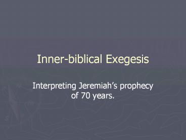 Inner-biblical Exegesis