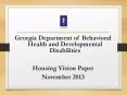 Georgia Department of Behavioral Health and Developmental Disabilities PowerPoint PPT Presentation