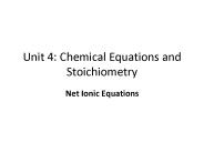 Unit 4: Chemical Equations and Stoichiometry