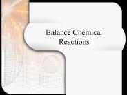 Balance Chemical Reactions