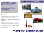 Inspection Checklist ITEMS
