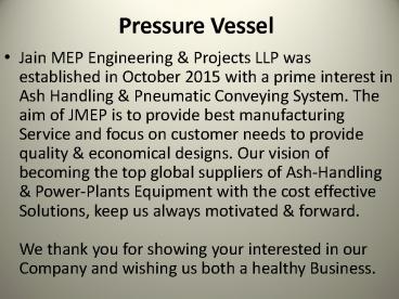 Pressure Vessel Manufacturer in Delhi|Jmep