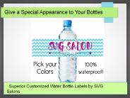 Cusomized Water Bottle Labels at SVG Salons