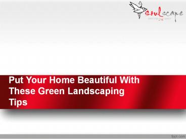 Put Your Home Beautiful With These Green Landscaping Tips