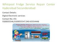 Whirpool Fridge Service Repair Center Hyderabad Secunderabad