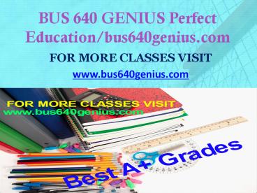 BUS 640 GENIUS  Dreams Come True/bus640genius.com