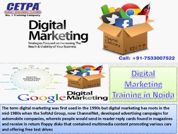 Digital Marketing Training in Noida