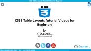 CSS3 Table Layouts tutorial for Beginner