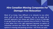 Hire Canadian Moving Companies For Damage-Free Relocation