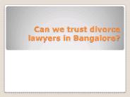 Divorce lawyers in Bangalore