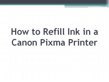 How to Refill Ink in a Canon Pixma Printer