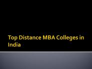 Top Distance MBA Colleges in India