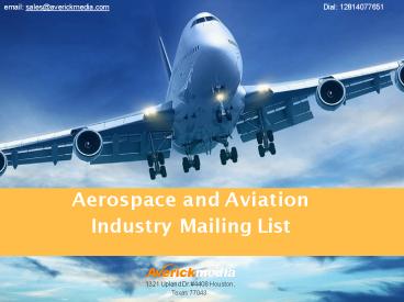 Aviation Industry Mailing List | Aerospace Industry Email Lists | Aviation Marketing Mailing Lists