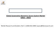 Global Automotive Biometric Access System Market