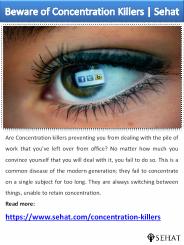 Watch out for these Concentration Killers | Sehat