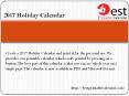 2017 Holiday Calendar PowerPoint PPT Presentation