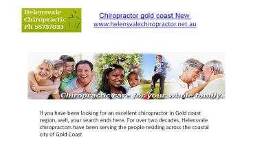 Chiropractor gold coast New