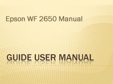 Epson WF 2650 Manual