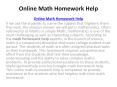 Online Math Homework Help by Math Homework Solvers of MyAssignmenthelp.com PowerPoint PPT Presentation