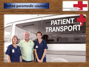 Online paramedic courses