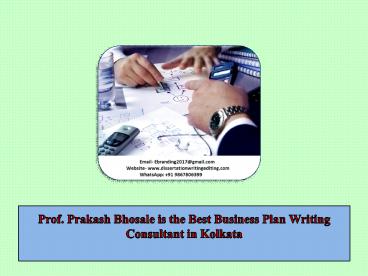 Prof. Prakash Bhosale is the Best Business Plan Writing Consultant in Kolkata