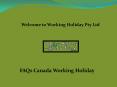 Canada Working Holiday, Working Holidays PowerPoint PPT Presentation