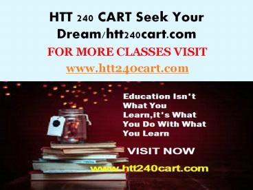 HTT 240 CART Seek Your Dream/htt240cart.com