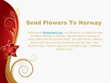 Send Flowers To Norway