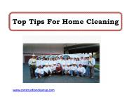 Top Tips For Home Cleaning