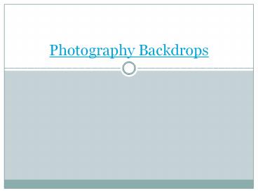 The Digital Photography Backdrop - Masterpiece