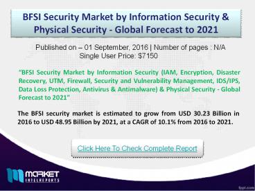 Global BFSI Security Market: Future Trends and Best Regions to Focus Globally!