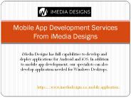 Mobile App Development Services From iMedia Designs