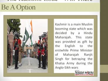 The Kashmir Issue - Will There Be A Option