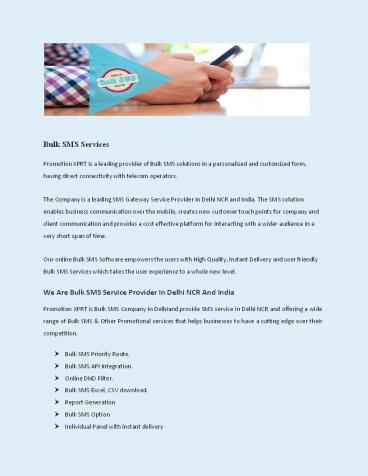 Bulk Sms Service In Delhi