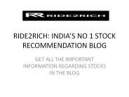 RIDE2RICH: INDIA’S NO 1 STOCK RECOMMENDATION BLOG