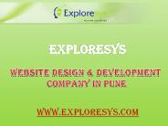 Website design & development company in pune-Exploresys