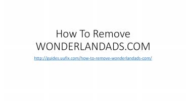 How to Remove Wonderlandads.com