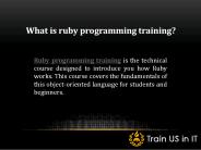 Reliable IT Institute for Ruby programming