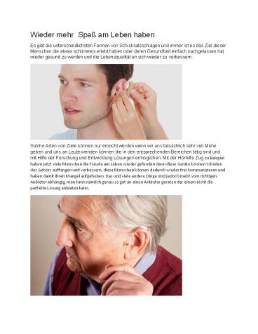 Wieder mehr  Spaß am Leben haben