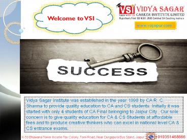 Best CA Coaching Institute for IPCC and CPT | VSI Jaipur