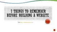 7 things to remember before building a website