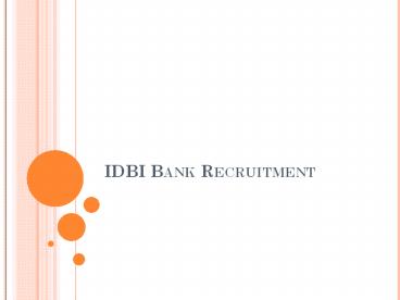 IDBI Bank Recruitment 2017