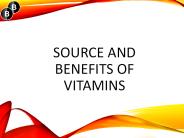 Source and benefits of vitamins