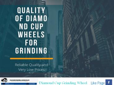 Diamond Segment Cup Wheels for Surface Preparation