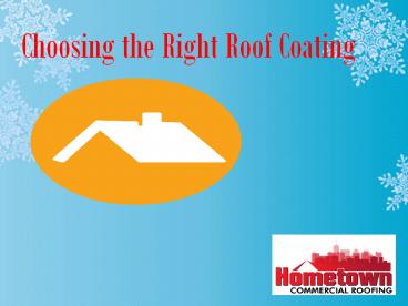 Choosing the Right Roof Coating