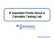 6 Important Points About a Cannabis Testing Lab