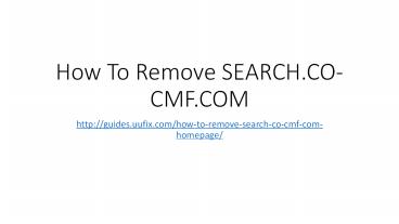 How To Remove SEARCH.CO-CMF.COM