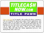 Online Auto Title Loans in Savannah